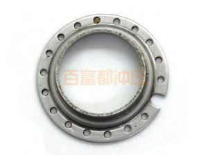 Automotive thermostat valve body stainless steel continuous porous stamping